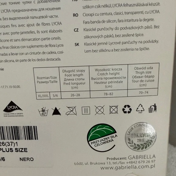 Gabriella Anika Plus Size 20 Den Sheer Black Stockings - Picture 3 of 3